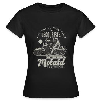 Motard le meilleur secouriste cadeau cool - T-shirt Femme - noir - Devant - AI Model Female 172 dark (172cm)