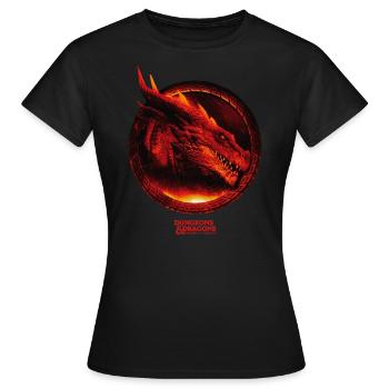 Dungeons & Dragons DND Roter Drachenkopf - Frauen T-Shirt - Schwarz - Vorne - AI Model Female 172 dark (172cm)