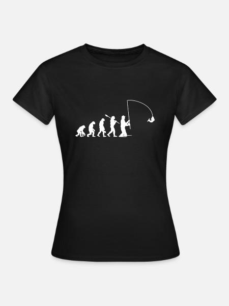 Evolution Fisherman - Frauen T-Shirt - Schwarz