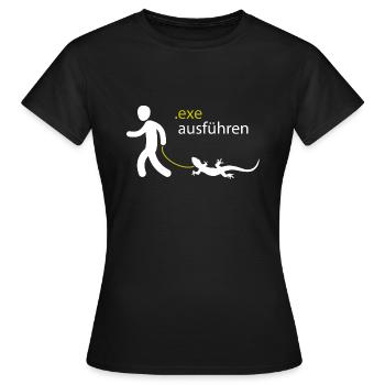 .exe ausführen ADMIN - Frauen T-Shirt - Schwarz - Vorne - AI Model Female 172 dark (172cm)