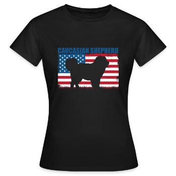Chien de berger du Caucase Ovcharka - T-shirt Femme - noir - Devant - AI Model Female 172 dark (172cm)