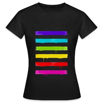 LGBT STRIPES - Frauen T-Shirt - Schwarz - Vorne - AI Model Female 172 dark (172cm)
