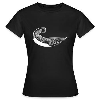 Escalier courbe géométrique - T-shirt Femme - noir - Devant - AI Model Female 172 dark (172cm)