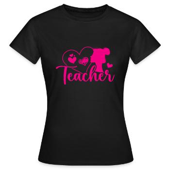 Teacher Retro Cute Teacher Design - T-shirt Femme - noir - Devant - AI Model Female 172 dark (172cm)