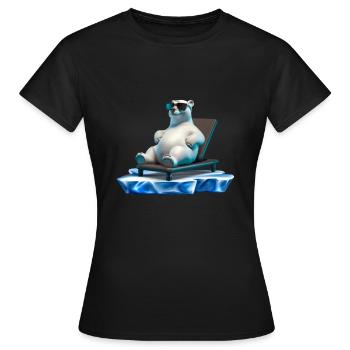 Eisbär Sonnenbrille Sonnenliege Eisscholle - Frauen T-Shirt - Schwarz - Vorne - AI Model Female 172 dark (172cm)