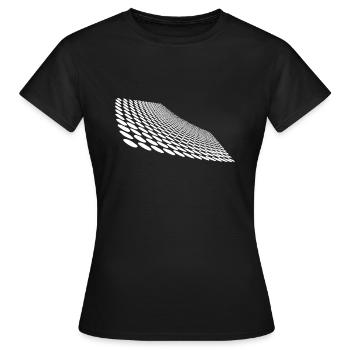 Points géométriques sur la surface d’horizon incurvée - T-shirt Femme - noir - Devant - AI Model Female 172 dark (172cm)
