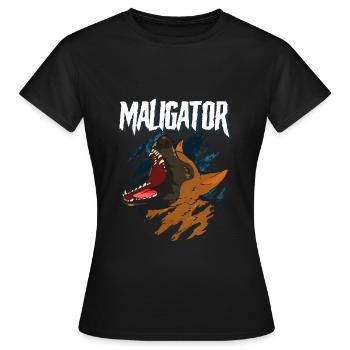 Maligator Hundetrainer Malinois Design - Frauen T-Shirt - Schwarz - Vorne - AI Model Female 172 dark (172cm)