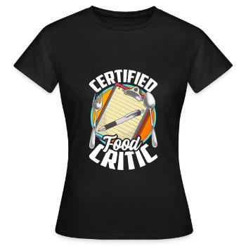 Critique de restaurant certifié Testeur de restaurant - T-shirt Femme - noir - Devant - AI Model Female 172 dark (172cm)