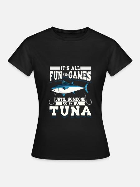 Thunfisch-Humor Für Hochseeangler - Frauen T-Shirt - Schwarz