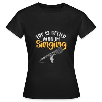 Better Singing – Conception d’auteur-compositeur - T-shirt Femme - noir - Devant - AI Model Female 172 dark (172cm)
