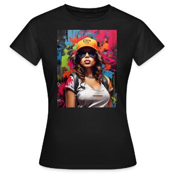 Graffiti style - T-shirt Femme - noir - Devant - AI Model Female 172 dark (172cm)