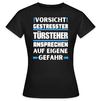 Ne parlez pas à un videur stressé ! - T-shirt Femme - noir - Devant - AI Model Female 172 dark (172cm)