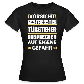 Ne parlez pas à un videur stressé ! - T-shirt Femme - noir - Devant - AI Model Female 172 dark (172cm)