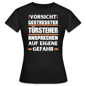 Ne parlez pas à un videur stressé ! - T-shirt Femme - noir - Devant - AI Model Female 172 dark (172cm)