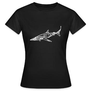 Élégant requin vintage de haute mer - T-shirt Femme - noir - Devant - AI Model Female 172 dark (172cm)