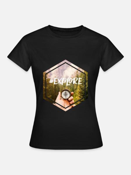 #explorer - Frauen T-Shirt - Schwarz