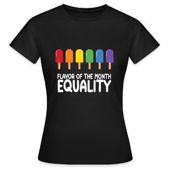 Crème glacée arc-en-ciel du mois de la fierté gay LGBT - T-shirt Femme - noir - Devant - AI Model Female 172 dark (172cm)