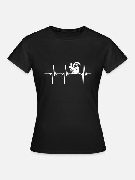 Herzschlag für Eichhörnchen - Frauen T-Shirt - Schwarz