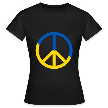 Paix Symbole de paix Signe de paix Ukrainien - T-shirt Femme - noir - Devant - AI Model Female 172 dark (172cm)