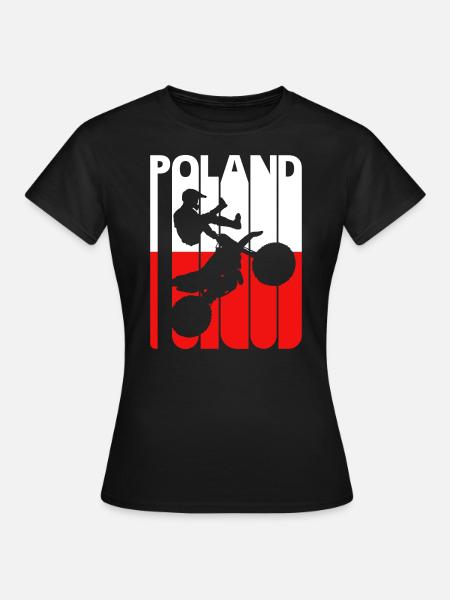 Vintage drapeau polonais rétro. Pologne.Sports.Motocross - T-shirt Femme - noir