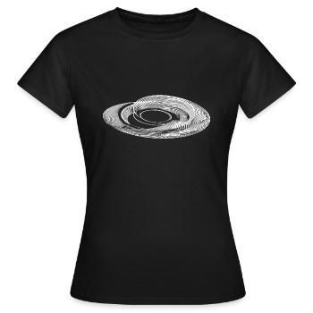 Paraboles géométriques Lignes d’ellipses circulaires - T-shirt Femme - noir - Devant - AI Model Female 172 dark (172cm)