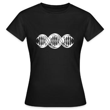 Doppelhelix DNA-Strang Nukleotiden Kette - Frauen T-Shirt - Schwarz - Vorne - AI Model Female 172 dark (172cm)