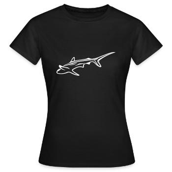 Requin élégant dans le courant de dérive - T-shirt Femme - noir - Devant - AI Model Female 172 dark (172cm)