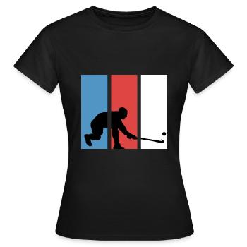 Hockey Feldhockey Hockeyspieler retro Penalty - Frauen T-Shirt - Schwarz - Vorne - AI Model Female 172 dark (172cm)