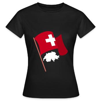 Schweiz Schweizer Schweizerdeutsch - Frauen T-Shirt - Schwarz - Vorne - AI Model Female 172 dark (172cm)
