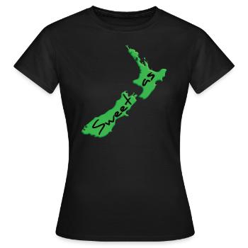 Sweet as Neuseeland New Zealand Work and Travel - Frauen T-Shirt - Schwarz - Vorne - AI Model Female 172 dark (172cm)