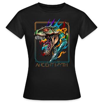 Drachenkopf: Eine Hommage an alte Mythen - Frauen T-Shirt - Schwarz - Vorne - AI Model Female 172 dark (172cm)