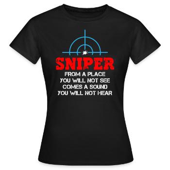 The Real Sniper - Women's T-Shirt - black - Front - AI Model Female 172 dark (172cm)