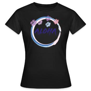 ALOHA COULEUR - T-shirt Femme - noir - Devant - AI Model Female 172 dark (172cm)
