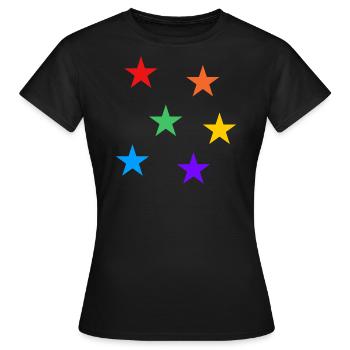 Stars Rainbow LGBTQ subtle gay pride - Women's T-Shirt - black - Front - AI Model Female 172 dark (172cm)