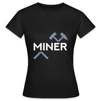 Mineur (maillet et coupe de fer) - T-shirt Femme - noir - Devant - AI Model Female 172 dark (172cm)