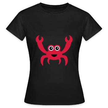 Fröhliche Krabbe mit Kulleraugen - Frauen T-Shirt - Schwarz - Vorne - AI Model Female 172 dark (172cm)