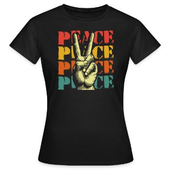 Paix Paix Mouvement pour la paix - T-shirt Femme - noir - Devant - AI Model Female 172 dark (172cm)