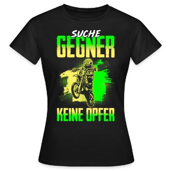 Motocross Search Opponents No Victims Motorcycle - Women's T-Shirt - black - Front - AI Model Female 172 dark (172cm)