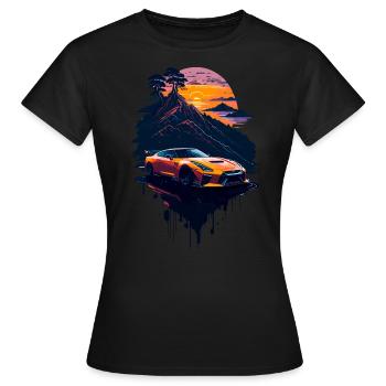 Klassischer Sportwagen - Frauen T-Shirt - Schwarz - Vorne - AI Model Female 172 dark (172cm)