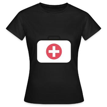 Erste Hilfe Medizin Koffer - Frauen T-Shirt - Schwarz - Vorne - AI Model Female 172 dark (172cm)