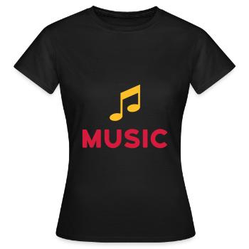 ★ Les couleurs de conception peuvent être modifiées ★ Musique (Remarque) - T-shirt Femme - noir - Devant - AI Model Female 172 dark (172cm)