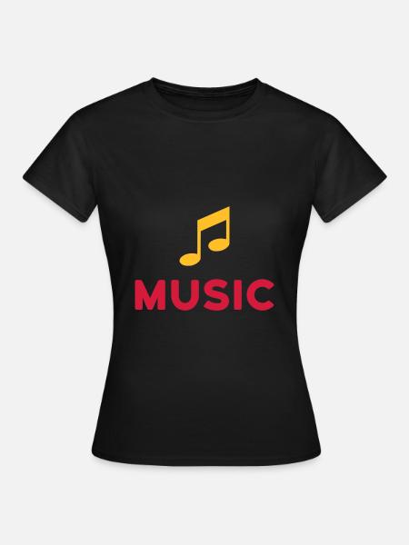 ★ Designfarben änderbar ★ Music (Note) - Frauen T-Shirt - Schwarz