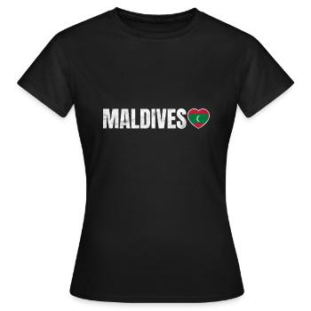 Maldives - T-shirt Femme - noir - Devant - AI Model Female 172 dark (172cm)