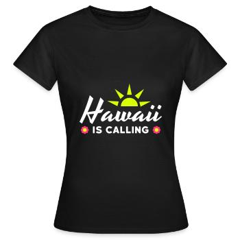 Hawaii is calling (sun, sun rays, flowers) - Women's T-Shirt - black - Front - AI Model Female 172 dark (172cm)
