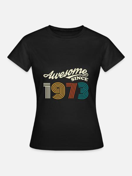 Vintage 1973 anniversaire rétro vintage cadeau - T-shirt Femme - noir