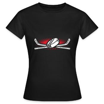 Eishockey - Frauen T-Shirt - Schwarz - Vorne - AI Model Female 172 dark (172cm)