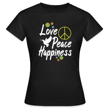 Love Peace Happiness - T-shirt Femme - noir - Devant - AI Model Female 172 dark (172cm)