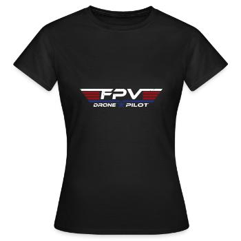 FPV Drone Drone Pilote de drone Pilote de drone Pilote de drone - T-shirt Femme - noir - Devant - AI Model Female 172 dark (172cm)
