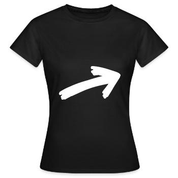 Pfeil - Frauen T-Shirt - Schwarz - Vorne - AI Model Female 172 dark (172cm)