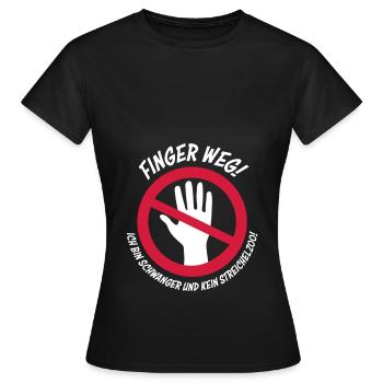 Schwangerschaft Schwanger Streichelzoo Lustig baby - Frauen T-Shirt - Schwarz - Vorne - AI Model Female 172 dark (172cm)